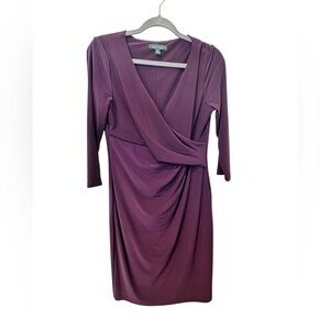 Lauren Ralph Lauren Purple Faux Wrap Dress - 10P